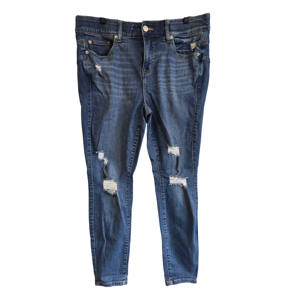 Torrid Bombshell Skinny Premium Stretch Distressed Jeans Blue 16S High Rise‎